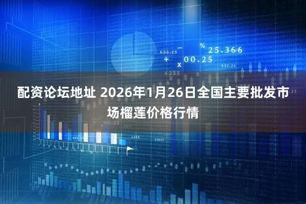 配资论坛地址 2026年1月26日全国主要批发市场榴莲价格行情