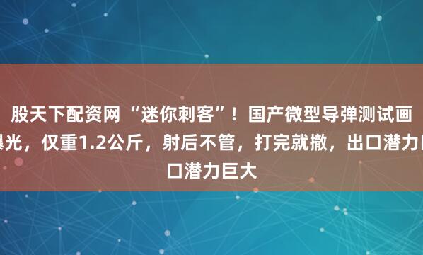 股天下配资网 “迷你刺客”！国产微型导弹测试画面曝光，仅重1.2公斤，射后不管，打完就撤，出口潜力巨大
