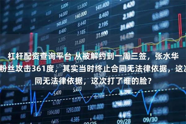 杠杆配资查询平台 从被解约到一周三签，张水华签特步后严停粉丝攻击361度，其实当时终止合同无法律依据，这次打了谁的脸？