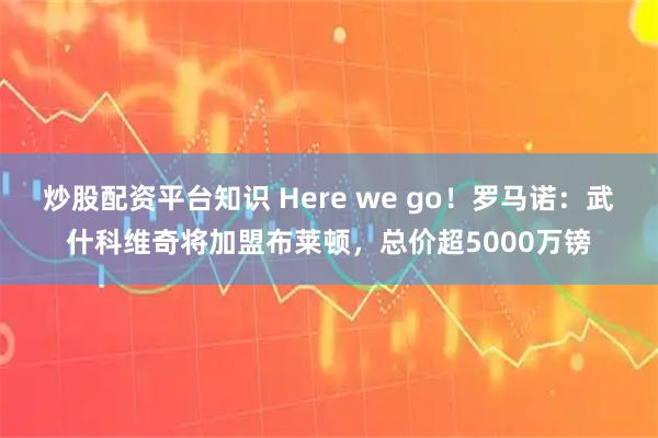 炒股配资平台知识 Here we go！罗马诺：武什科维奇将加盟布莱顿，总价超5000万镑